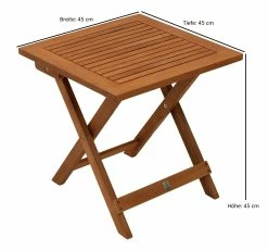 DEGAMO Klapp - Beistelltisch JAVA 45x45cm, Akazie Geölt -Zipper Geschäft 8600319700 58801190 prod 003