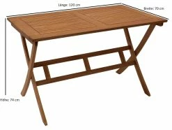 DEGAMO Klapptisch BONITA 120x70cm, Eukalyptus Geölt -Zipper Geschäft 8600319700 59329648 prod 003