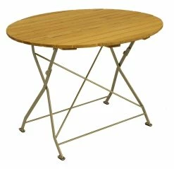 DEGAMO Kurgarten - Garnitur BAD TÖLZ 5-teilig (2x Stuhl, 2x Armlehnensessel, 1x Tisch 100cm Rund), Flachstahl Verzinkt + Robinie, Klappbar -Zipper Geschäft 8600319700 5970090 prod 006