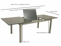 DEGAMO Ausziehtisch BAJAZZO 175/245x100cm, Aluminium Grau 7 DEGAMO Ausziehtisch BAJAZZO 175/245x100cm, Aluminium Grau -Zipper Geschäft 8600319700 61235668 prod 004