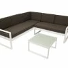 DEGAMO Lounge - Set ARESE, Aluminium Weiss, Polster Dunkelgrau