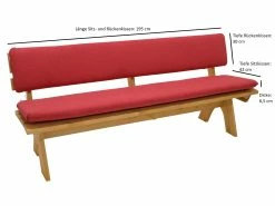 DEGAMO Auflagenset TACOMA Für Bank 4-sitzer 195cm, Rot - Uni, 2-teilig -Zipper Geschäft 8600319700 62015564 prod 003