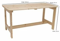 DEGAMO Tisch BERGEN 65x150cm, Kiefer Massiv -Zipper Geschäft 8600319700 62015566 prod 004