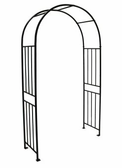 DEGAMO Rosenbogen VERSAILLES 220x105cm, Metall Schwarz Hammerschlagoptik