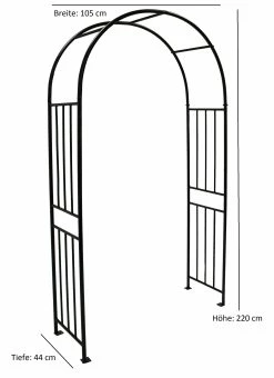 DEGAMO Rosenbogen VERSAILLES 220x105cm, Metall Schwarz Hammerschlagoptik -Zipper Geschäft 8600319700 67759527 prod 004
