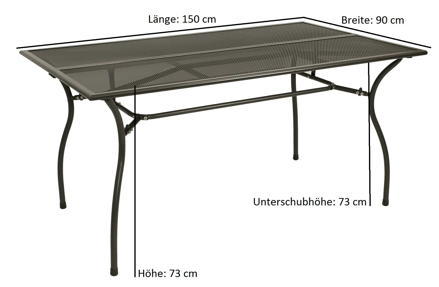 DEGAMO Garnitur CLASSIC 7-teilig, Streckmetall Anthrazit (Tisch 90x150cm) 2 DEGAMO Garnitur CLASSIC 7-teilig, Streckmetall Anthrazit (Tisch 90x150cm) – Bild 2