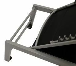 DEGAMO Rollenliege GIRONA Extra Hoch, Aluminium Silber + Textilgewebe Gepolstert Schwarz -Zipper Geschäft 8600319700 70694054 prod 003