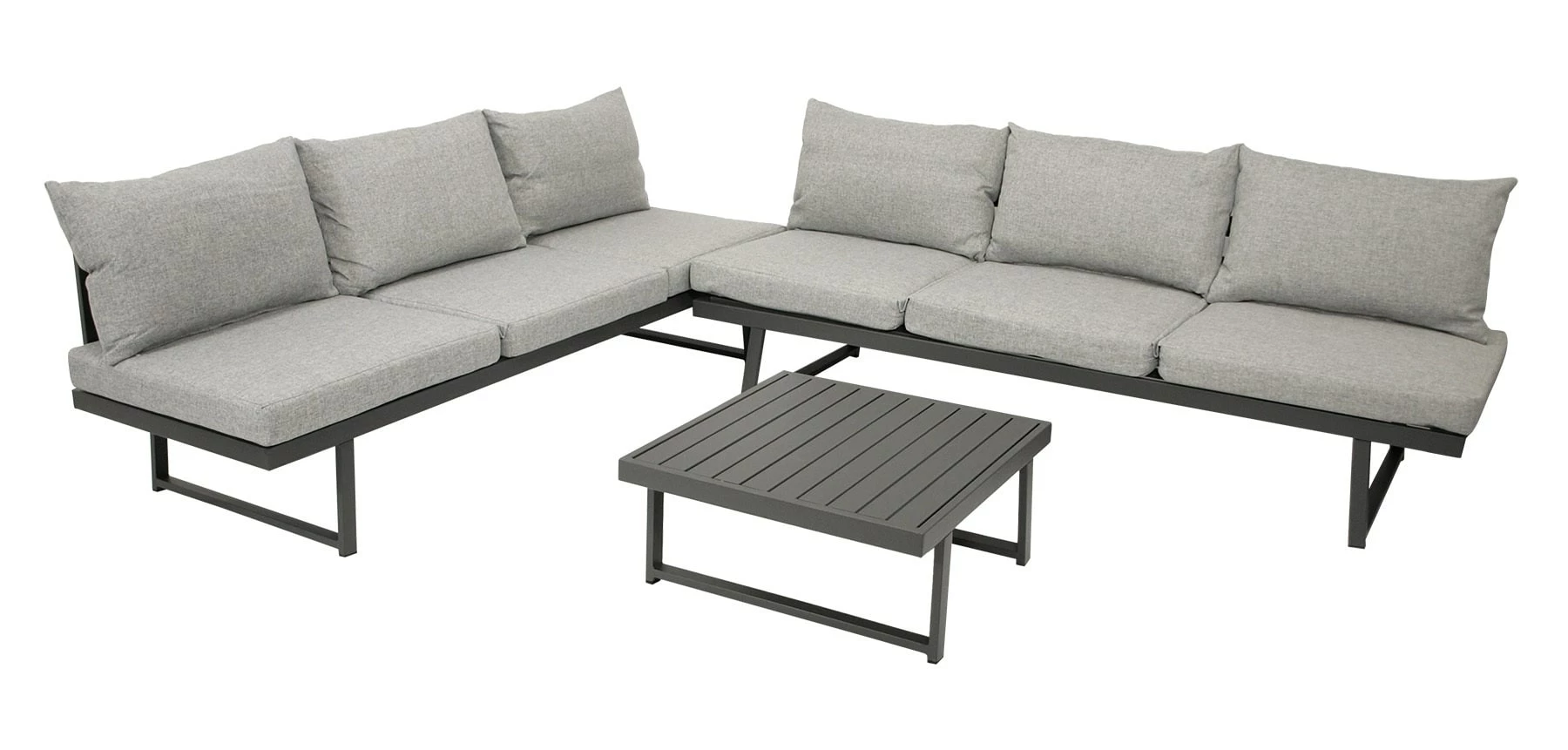 DEGAMO Funktions Lounge Set BOGOTA, Aluminium Matt-grau, Polster Hellgrau 3 DEGAMO Funktions Lounge Set BOGOTA, Aluminium Matt-grau, Polster Hellgrau – Bild 3