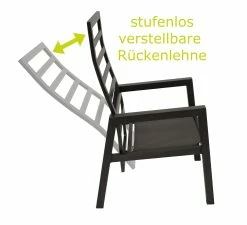 DEGAMO Sessel MANCIANO Hochlehner, Aluminium Dunkelgrau Mit Polster, Stufenlos Verstellbar, 2 Stück -Zipper Geschäft 8600319700 72180377 prod 003