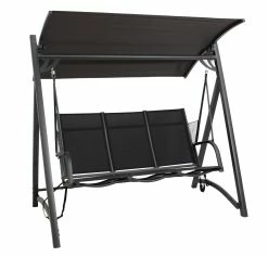 DEGAMO Hollywoodschaukel DALLAS 3-sitzer Aluminium, Schwarz/grau