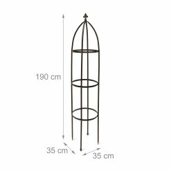 Relaxdays Rankhilfe Obelisk Metall Braun 190 Cm -Zipper Geschäft 8600323900 100178800 prod 003