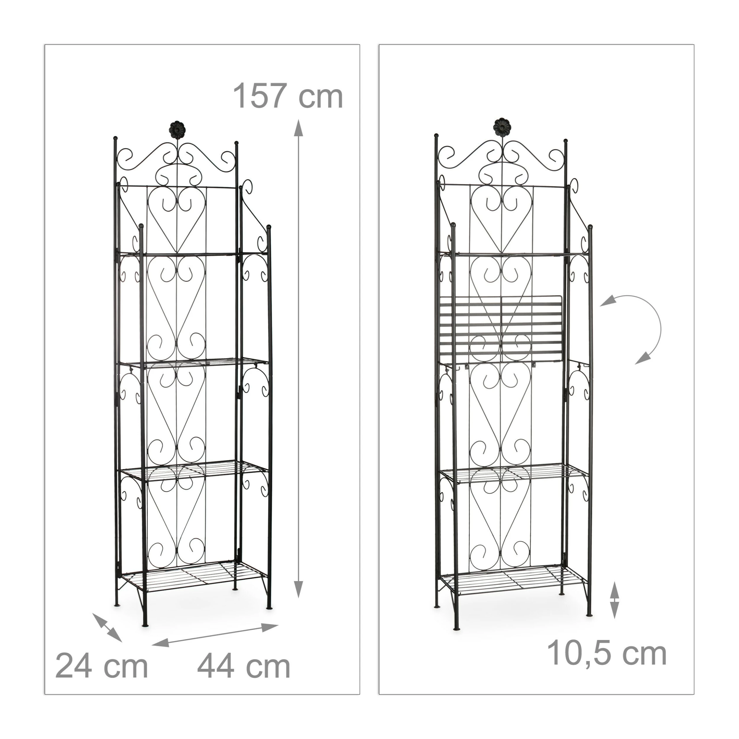 Relaxdays Blumenregal Metall 4 Ablagen 4 Relaxdays Blumenregal Metall 4 Ablagen – Bild 4