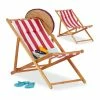 Relaxdays Liegestuhl 2er Set Bambus