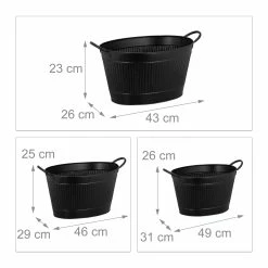 Relaxdays Metallwanne Vintage Optik 3er Set -Zipper Geschäft 8600323900 1002700346 prod 004