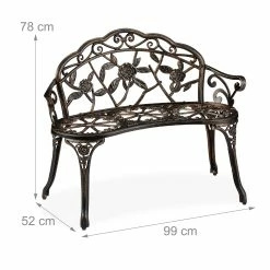 Relaxdays Vintage Gartenbank Rosen -Zipper Geschäft 8600323900 100309220 prod 004