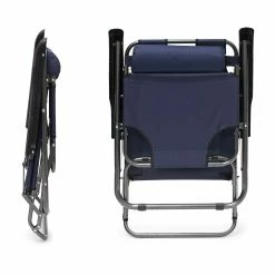 Relaxdays 1 X Sonnenliege Klappbar Dunkelblau -Zipper Geschäft 8600323900 100330700 prod 006