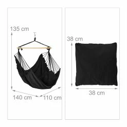 Relaxdays Hängesessel Mit Kissen -Zipper Geschäft 8600323900 1003542646 prod 004