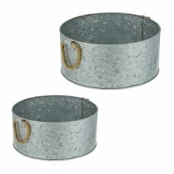 Relaxdays Zinkschale 2er Set Rund -Zipper Geschäft 8600323900 100373900 prod 009