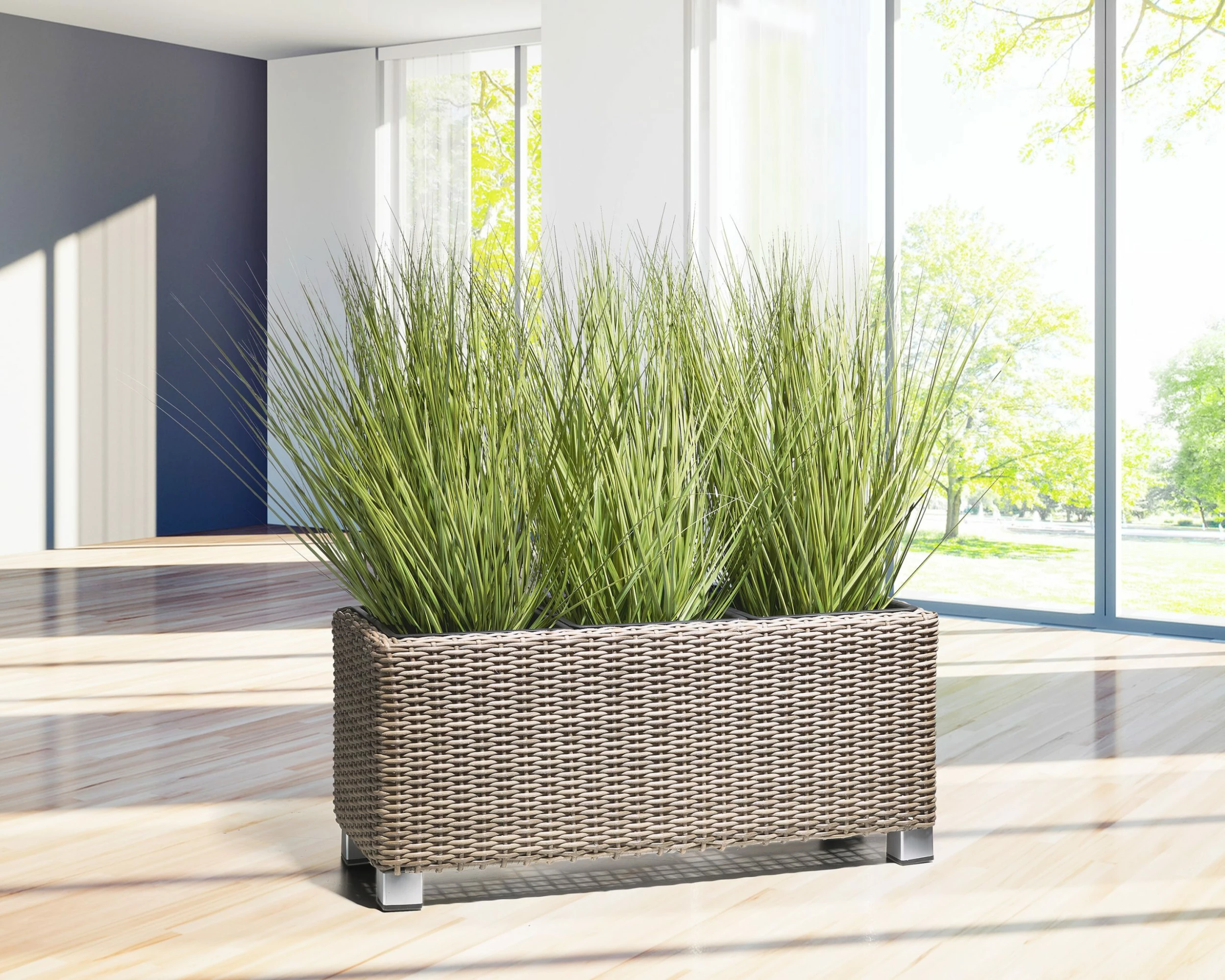 Gartenfreude Pflanzkübel Polyrattan Blumenkasten 2 Gartenfreude Pflanzkübel Polyrattan Blumenkasten – Bild 2