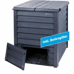 GARANTIA Thermo Wood Komposter 400 L Inkl. Bodengitter Gartenkomposter Schnellkomposter -Zipper Geschäft 8600335800 48189 prod 002