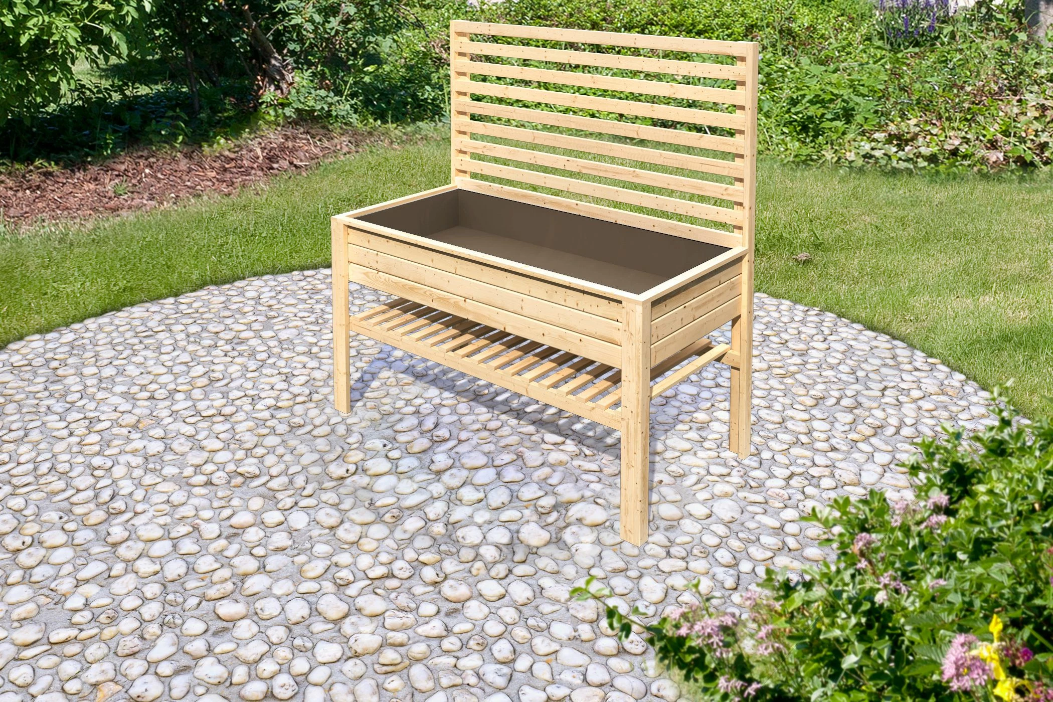 Karibu Hochbeet Mit Sichtschutz Naturbelassen 2 Karibu Hochbeet Mit Sichtschutz Naturbelassen – Bild 2