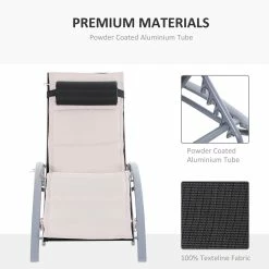 Outsunny Sonnenliege Mit Liegematte 170 X 64 X 80 Cm (LxBxH) | Gartenstuhl Liegestuhl Gartenliege Gartenmöbel -Zipper Geschäft 8600336600 01 0705 prod 006