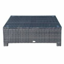 Outsunny Rattan Beistelltisch Braun 85 X 50 X 39 Cm (LxBxH) | Couchtisch Gartentisch Balkontisch Polyrattan Tisch