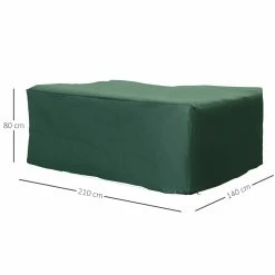 Outsunny Abdeckhaube Für Gartenmöbel Grün 210 X 140 X 80 Cm (LxBxH) | Schutzhülle Abdeckplane Abdeckung Schutzplane -Zipper Geschäft 8600336600 02 0180 prod 005