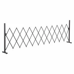 Outsunny Scherengitter Ausziehbar Dunkelbraun 300 X 31 X 103,5 Cm (LxBxH) | Absperrgitter Scherensperre Türgitter Absperrzaun