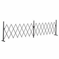 Outsunny Absperrgitter Ausziehbar Dunkelbraun 405 X 31 X 103,5 Cm (LxBxH) | Scherengitter Scherensperre Türgitter Absperrzaun