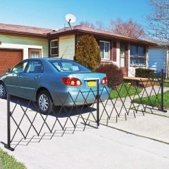 Outsunny Absperrgitter Ausziehbar Dunkelbraun 405 X 31 X 103,5 Cm (LxBxH) | Scherengitter Scherensperre Türgitter Absperrzaun -Zipper Geschäft 8600336600 844 139 prod 003