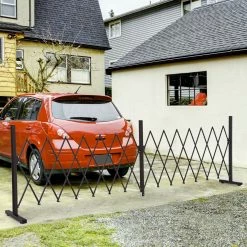 Outsunny Absperrgitter Ausziehbar Dunkelbraun 405 X 31 X 103,5 Cm (LxBxH) | Scherengitter Scherensperre Türgitter Absperrzaun -Zipper Geschäft 8600336600 844 139 prod 004