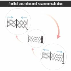 Outsunny Absperrgitter Ausziehbar Dunkelbraun 405 X 31 X 103,5 Cm (LxBxH) | Scherengitter Scherensperre Türgitter Absperrzaun -Zipper Geschäft 8600336600 844 139 prod 006