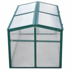 Outsunny Frühbeetkasten Mit Verstellbarem Dach Trasparent, Grün 130 X 70 X 61 Cm (LxBxH) | Alu Frühbeet Gewächshaus Treibhaus Pflanzenhaus -Zipper Geschäft 8600336600 845 084 prod 006