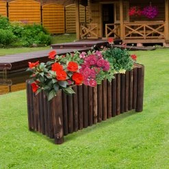 Outsunny Blumenkasten Natur 100 X 40 X 40 Cm (LxBxH) | Pflanzbeet Kräuterbeet Pflanzkasten Hochbeet -Zipper Geschäft 8600336600 845 101 prod 003