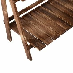 Outsunny Pflanzentreppe Klappbar Natur 80 X 37 X 93 Cm (LxBxH) | Blumenregal Blumenbank Blumentreppe Blumenständer -Zipper Geschäft 8600336600 845 112n prod 006