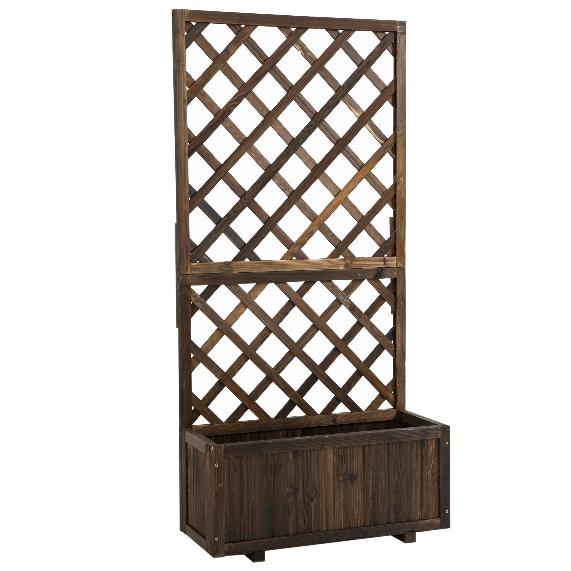 Outsunny Pflanzkasten Mit Rankgitter 72,5 X 30 X 149,7 Cm (LxBxH) | Holzgitter Für Kletterpflanze Tannenholz Blumenkasten 1 Outsunny Pflanzkasten Mit Rankgitter 72,5 X 30 X 149,7 Cm (LxBxH) | Holzgitter Für Kletterpflanze Tannenholz Blumenkasten