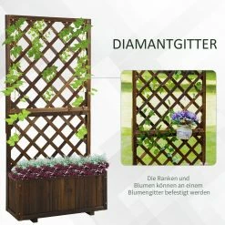 Outsunny Pflanzkasten Mit Rankgitter 72,5 X 30 X 149,7 Cm (LxBxH) | Holzgitter Für Kletterpflanze Tannenholz Blumenkasten 10 Outsunny Pflanzkasten Mit Rankgitter 72,5 X 30 X 149,7 Cm (LxBxH) | Holzgitter Für Kletterpflanze Tannenholz Blumenkasten -Zipper Geschäft 8600336600 845 127BN prod 005