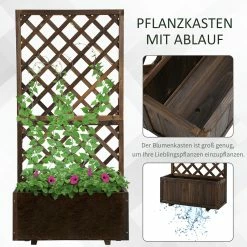 Outsunny Pflanzkasten Mit Rankgitter 72,5 X 30 X 149,7 Cm (LxBxH) | Holzgitter Für Kletterpflanze Tannenholz Blumenkasten 11 Outsunny Pflanzkasten Mit Rankgitter 72,5 X 30 X 149,7 Cm (LxBxH) | Holzgitter Für Kletterpflanze Tannenholz Blumenkasten -Zipper Geschäft 8600336600 845 127BN prod 006