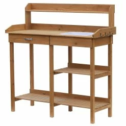 Outsunny Gärtnertisch Mit Wanne 111,7 X 45 X 112 Cm (LxBxH) | Pflanztisch Blumentisch Holzpflanztisch Gartentisch -Zipper Geschäft 8600336600 845 170 prod 002