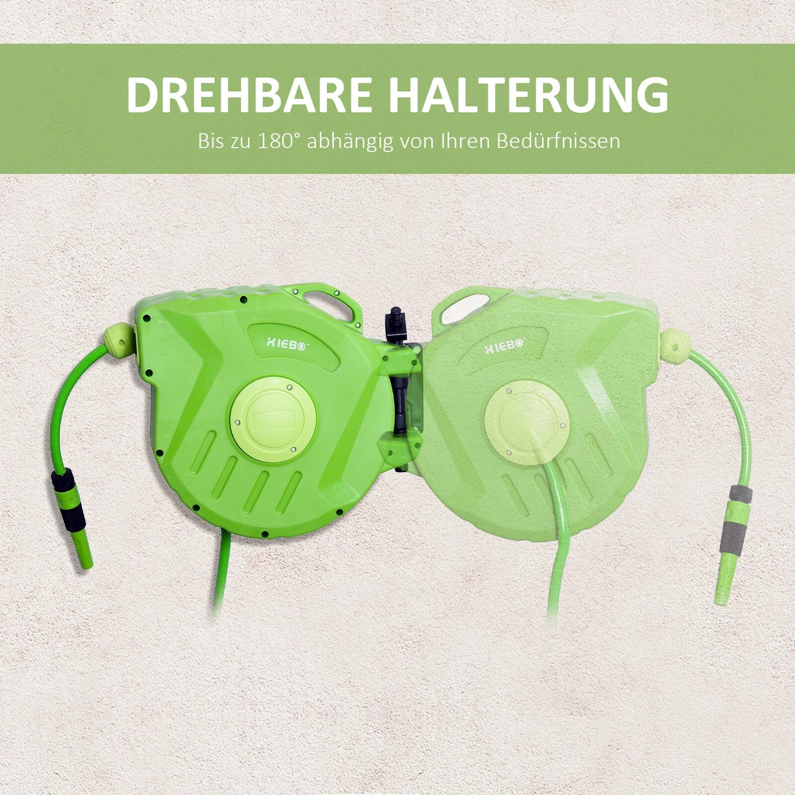 Outsunny Schlauchtrommel Mit Schnellkupplung Grün 20 M | Schlauchtrommel Trommel Gartentrommel 6 Outsunny Schlauchtrommel Mit Schnellkupplung Grün 20 M | Schlauchtrommel Trommel Gartentrommel – Bild 6