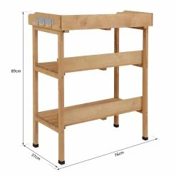 Outsunny Gärtnertisch Mit Metall-Arbeitsfläche 76 X 37 X 89 Cm (LxBxH) | Pflanztisch Blumentisch Holzpflanztisch Gartentisch -Zipper Geschäft 8600336600 845 211 prod 005