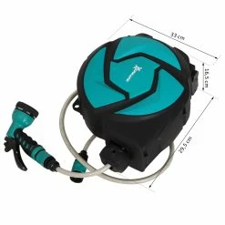 DURHAND Schlauchtrommel Mit Multibrause Grün, Schwarz 29,5 X 16,5 X 33 Cm (LxBxH) | Schlauchaufroller Wasserschlauchtrommel Aufroller -Zipper Geschäft 8600336600 845 260 prod 005