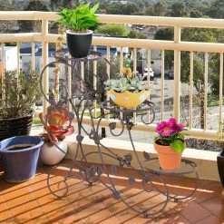 Outsunny Dreistufiges Blumenständer Bronze 75 X 28 X 66 Cm (LxBxH) | Pflanzregal Pflanzenständer Blumenregal Gartenregal -Zipper Geschäft 8600336600 845 284 prod 004