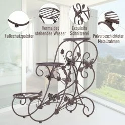 Outsunny Dreistufiges Blumenständer Bronze 75 X 28 X 66 Cm (LxBxH) | Pflanzregal Pflanzenständer Blumenregal Gartenregal -Zipper Geschäft 8600336600 845 284 prod 006