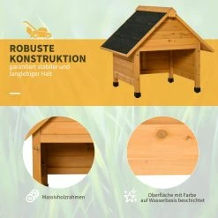 Outsunny Holzgarage Für Mähroboter Gelb 75 X 76 X 70 Cm (BxTxH) | Mähroboter Carport Überdachung Garage -Zipper Geschäft 8600336600 845 361 prod 006