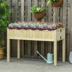 Outsunny Hochbeet Klappbar Natur 115 X 56 X 76 Cm (LxBxH) | Gewächshaus Gartenbeet Hochbeet Frühbeet -Zipper Geschäft 8600336600 845 362 prod 004