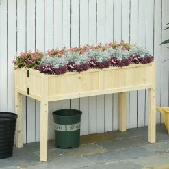 Outsunny Hochbeet Klappbar Natur 115 X 56 X 76 Cm (LxBxH) | Gewächshaus Gartenbeet Hochbeet Frühbeet -Zipper Geschäft 8600336600 845 362 prod 006