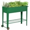 Outsunny Hochbeet Mit Rädern 104 X 39 X 80 Cm (BxTxH) | Kräuterbeet Pflanzkasten Blumenkasten Gartenbeet