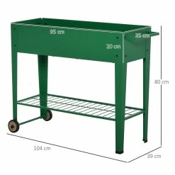 Outsunny Hochbeet Mit Rädern 104 X 39 X 80 Cm (BxTxH) | Kräuterbeet Pflanzkasten Blumenkasten Gartenbeet -Zipper Geschäft 8600336600 845 384GN prod 005
